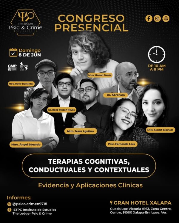 🧠🎓🏫CONGRESO NACIONAL EN TERAPIAS COGNITIVAS, CONDUCTUALES Y CONTEXTUALES📍