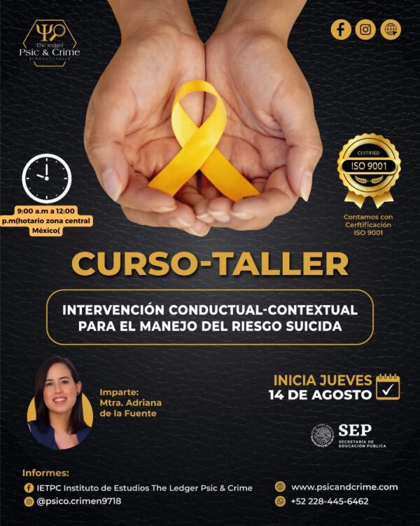 📝 Intervención Conductual-Contextual para el manejo del riesgo suicida .